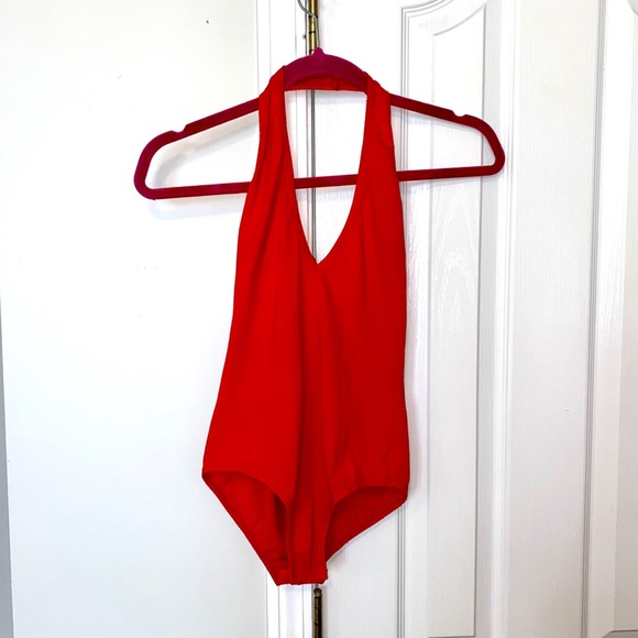 Halter Bodysuit with Plunge Back - Picture 1 of 6